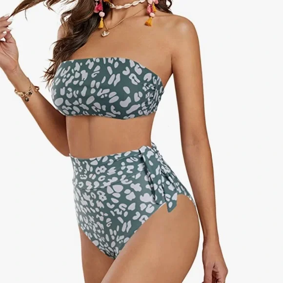 New Leopard Bandeau Bikini - Picture 1 of 5